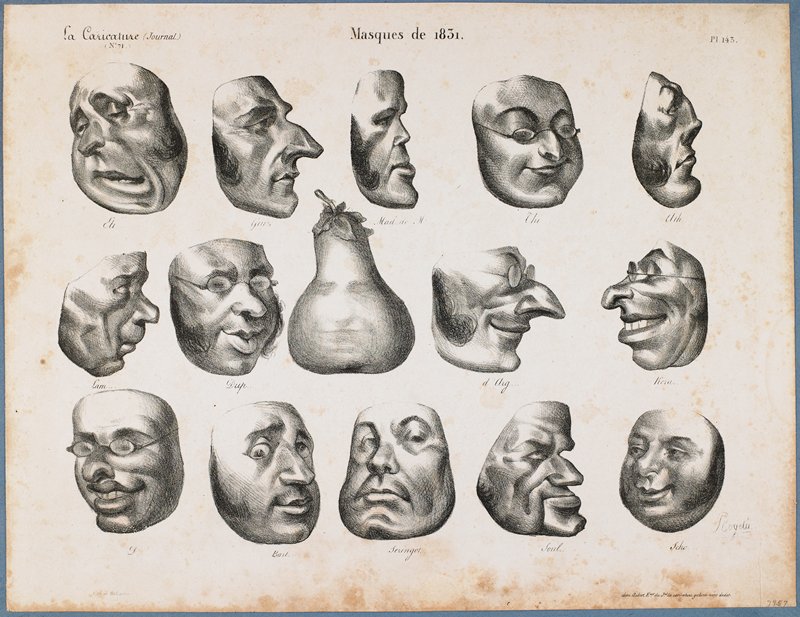 Masks of 1831, 1832 - Honoré Daumiere