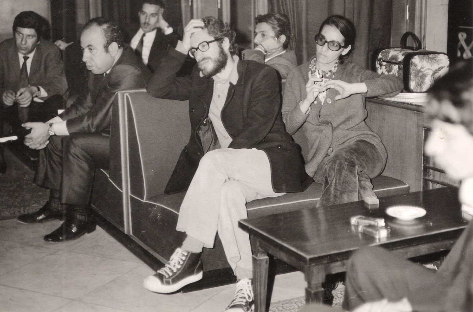 مصطفى أبو علي وخديجة حباشنة خلال مهرجان دمشق الدولي للسينما 1972 في سوريا