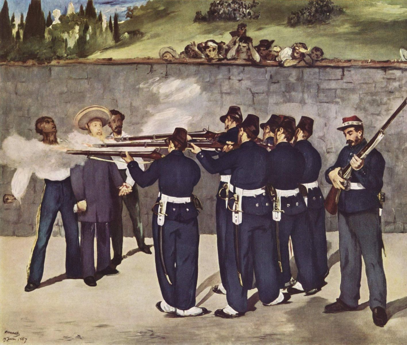 The Execution of Emperor Maximilian, 1868–69,  Édouard Manet, oil on canvas, 252 x 305 cm.