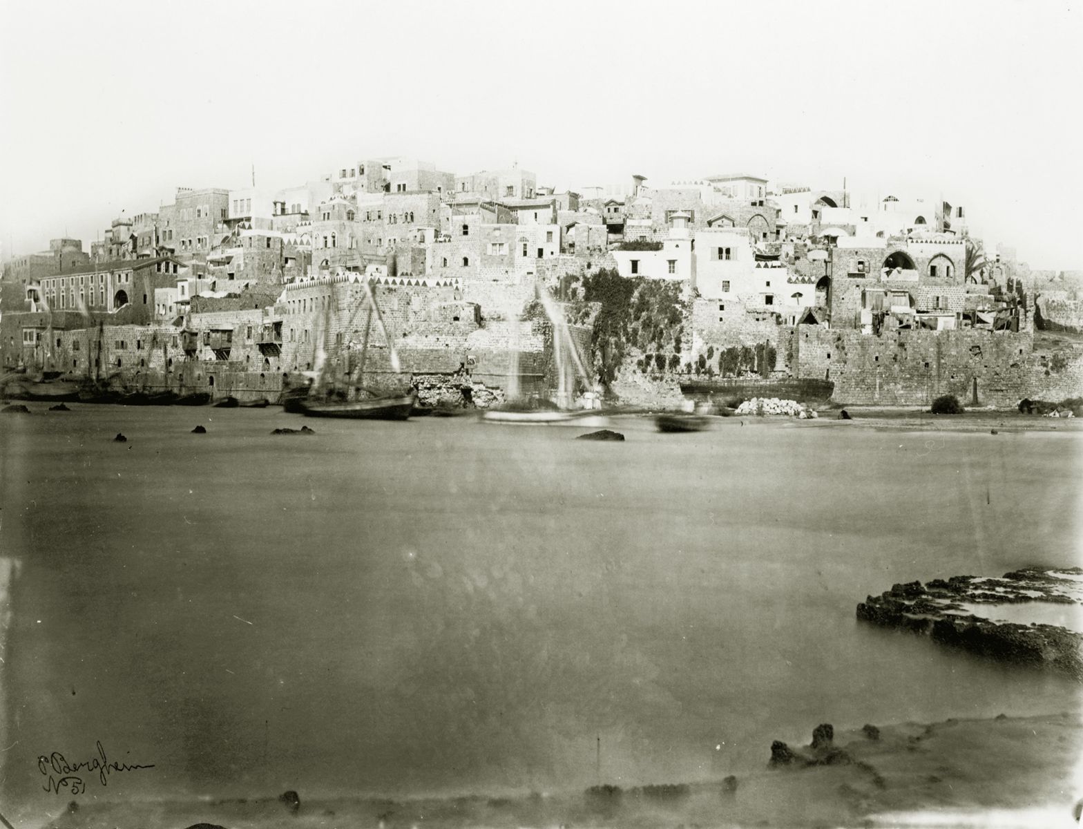 Jaffa from the sea, photograph by P. Bergheim, between 1860 and 1880. Library of Congress